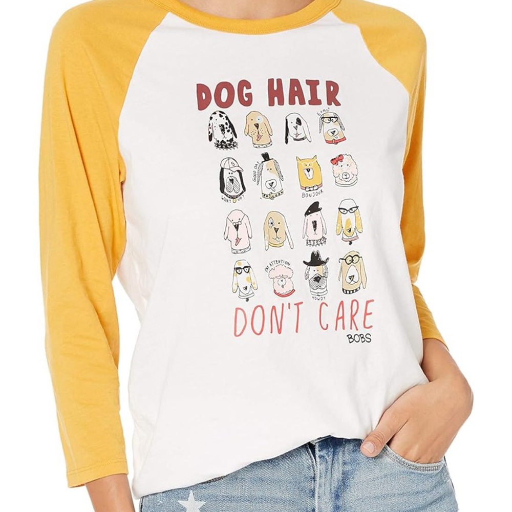 Dog Hair, Don’t Care. Large baseball tee shirt.